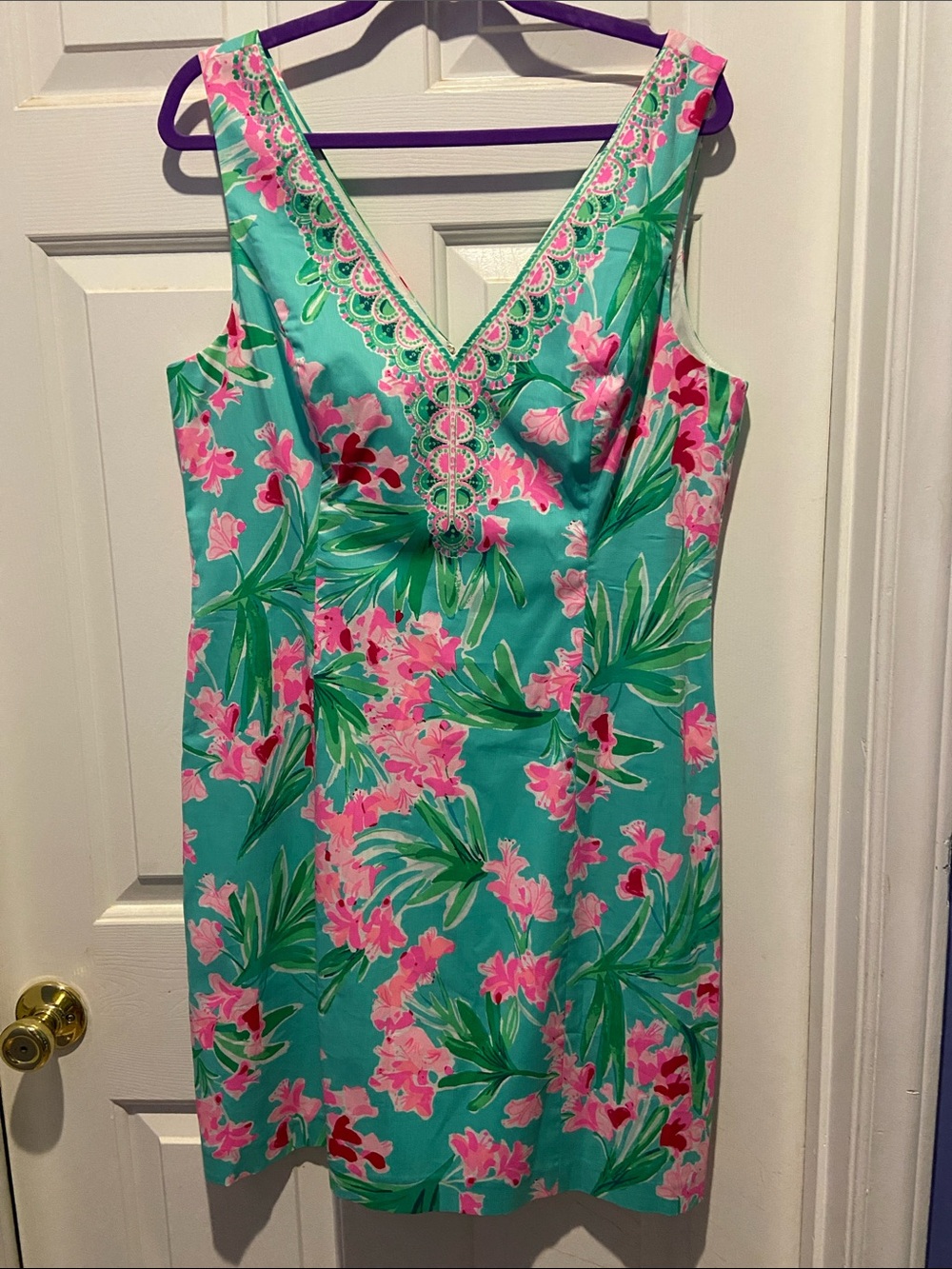 Lilly Pulitzer Veya Stretch Shift Dress- Size 14- NWT- “Aqua Al Fresco”